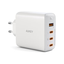 Aukey PA-B7S -WH 100 W Dört Bağlantı Noktalı PD Gan Duvar Şarj Cihazı - Beyaz