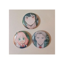 Spy X Family Anime Buton Rozet 3 Adet 37mm Altın - Beyaz - Siyah