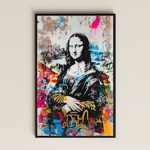 Graffiti Mona Lisa Temalı Renkli Modern Pleksi Tablo
