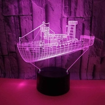 Szypzstore Çocuklar Için Tekne Desen Lambası 3d Gece Lambası, 16 Renk Değiştirme Ve Uzaktan Kumandalı 3d Illüzyon Lambası, Erkekler Ve Kızlar Için Doğum Günü Hediyesi V12syc Renkli