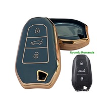 Proace Rifter Berlingo Combo Ds Uyumlu Smart Kumanda Anahtar Kılıfı Oto Anahtarlık Turkuaz Gold