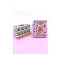Honey Bear Cırtlı Cep Boy Sevimli Ayıcık Mini Not Defteri 7x8 Cm - Pembe