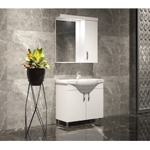 Yıldız Banyo Dolabı 55 Cm Beyaz Mdf Beyaz