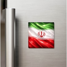 İran Iran Abstract Ülke Bayraklı Buzdolap Magneti - 9x9 Cm