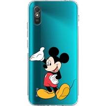 Xiaomi Redmi 9a Kamera Korumalı Kapak Mickey Mouse Tasarımlı Şeffaf Kılıf Şeffaf