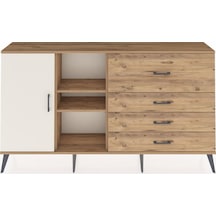 Arges Konsol 4 Raflı 4 Çekmeceli Tek Kapaklı 176x30x99 Çam-aytaşı/çam Aytası/atlas Çam - Atlas Çam