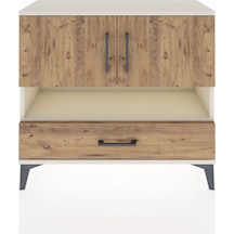 Arges Şifonyer 3 Raflı Tek Çekmeceli 2 Kapaklı 88x30x80 Aytaşı-çam Aytası