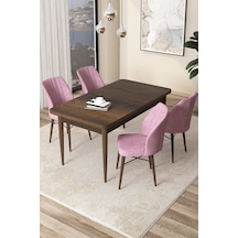 Masa Barok Ahşap Desen Sandalye Pembe