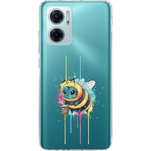 Redmi Note 11e İle Uyumlu Splash Arı Tasarımlı Şeffaf Silikon Kılıf Şeffaf