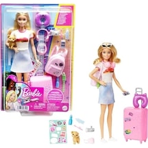 Barbie Seyahatte Bebeği Ve Aksesuarları Barbie Bebek Ve Aksesuarları, Yavru Köpeğiyle Seyahat Seti Hjy18