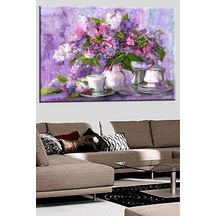 Talya Tablo Mor Çiçekler Sümbül. 50x35 Cm. Zengin İçerik İçin Mağazamızı Ziyaret Ediniz.. 50 X 35 No-9261