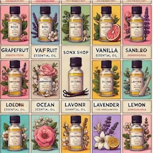 Favori 10'lu Set Esansiyel Uçucu Yağ Buhurdanlık Hava Nemlendirici Aroma Difüzörü Kokusu Esans