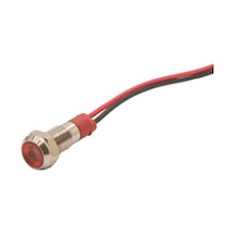 Motorobit 06L-P1 6Mm 12-24V Kablolu Metal Sinyal Lambası - Kırmızı
