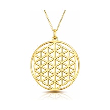 Gümüş Gold Yaşam Çiçeği Kolye
