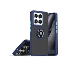 Newface Xiaomi Mi 15 Kılıf Montreal Yüzüklü Silikon Kapak - Lacivert