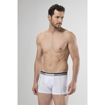 Cacharel 1323 Ikili Boxer - Beyaz/Siyah Beyaz
