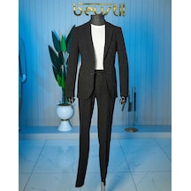Bys Beystil Siyah Spor Casual Çizgili Takım Elbise Parodi -slim Fit Bys Beystil Siyah Spor Casual Çizgili Takım Elbise Parodi -slim Fit