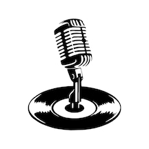 Plak İçinde Mikrofon Sticker Duvar Dekor Sticker 40 X 48 Cm