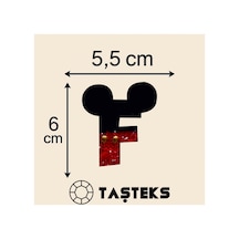 Taşlı Ütülenebilen Veya Sticker Olarak Kullanılabilen ' Mickey F ' Harfi