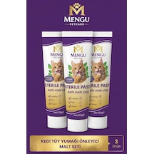 Tüy Dökülme Engelleyici, Tüy Yumağı Ve Kusma Önleyici Multivitamin Kedi Malt Macun 100 Gr - 3 Lü Set