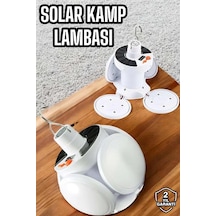 Mey İthalat Kamp Lambası Işıldak Beyaz Işık Güneş Enerjili Solar Aydınlatma 5 Kanatlı Katlanabilir