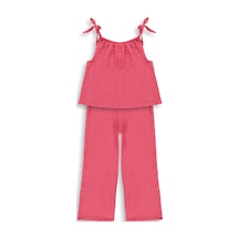K26y289-1 Civil Girls Fiyoklu 2-5 Yaş Takım - Kırmızı Nar