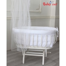 Babyen1 Beyaz Sepet Beşik Uyku Seti Anne Yanı %100 Organik Pamuk