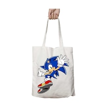 Art Hediye Sonic-the-hedgehog-png-12 İki Tarafı Kalıcı Baskılı Yıkanabilir Okul Plaj Omuz Bez Çantası Çok Renkli