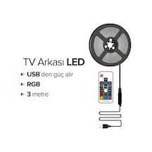 Tv Arkası Animasyonlu Rgb Şerit Led Seti Kumandalı 3 Metre - Cata - 5v Usb Girişli .