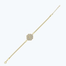 Altınbaş Altın Çiçek Balıksırtı Zincir Bileklik Abl0132-y-25825 Çok Renkli