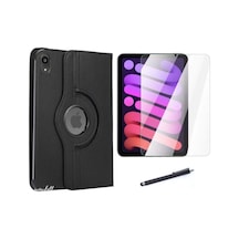 Ipad Mini 7 2024 /mini 6 Dönebilen Pu Deri Standlı Tablet Kılıfı Ekran Koruyucu Dokunmatik Kalem Kapaklı Kılıf