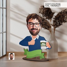 Bk Gift Kişiye Özel Öğretmen Karikatürlü Büyük Boy Ahşap Biblo-4 Arkadaşa Hediye , Sevgiliye Hediye, Kişiye Özel Biblolar Kobitmeyen137532 Bk Gift