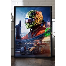 Formula 1 Ferrari Siyah Ahşap Çerçeveli Poster, Dekoratif Araba Duvar Tablosu