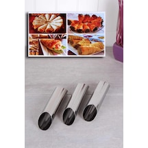 3 Adet Çelik Korneo / Korne Hamur Kalıbı Beyaz