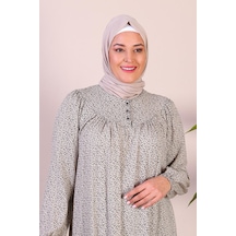 Uzun Anne Giyim Buyuk Beden Kadin Tesettur Elbise 001