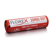 Florex Atık Çöp Poşeti Jumbo Baskılı Kırmızı 10 Yaprak 1 Rulo 80 x 110 CM