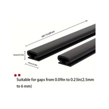 Tongdashop Siyah 6000mm Kendinden Yapışkanlı Kapı Contası, Kapı Yalıtım Şeridi Siyah