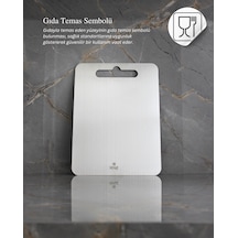 Paslanmaz Çelik Doğrama Tahtası Büyük Boy 25x33 Cm Metalik