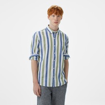 Nautica Erkek Yeşil Classic Fit Çizgili Gömlek Çizgili W55517t Yeşil