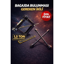 Oto Kriko Seti Ve Bijon Anahtarı Araç Bagaj Krikosu Lastik Değiştirme Tam Set