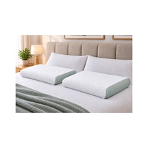 Ehome -2li Set- Visco Tombul Ortopedik Yastık 65x35x13cm Beyaz