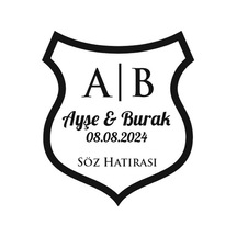 Gotik Kalkan Mühür Kına Nişan Düğün 3x3 Cm Özel Etiket / 50 Adet Sticker Beyaz