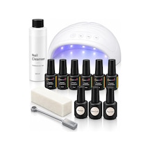 Tr Professional Kalıcı Oje Seti 6 Renk 15 Ml Büyük Boy + Led Lamba + Primer Base Top Coat + Cat Eye