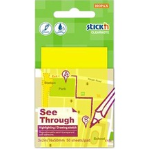 Hopax Stıckn Yapışkanlı Not Kağıdı Yarı Saydam 50 YP 76x51 Neon Sarı 21705