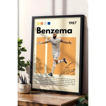 Karim Benzema Çerçeveli Tablo - Dekoratif Çerçeveli Futbolcu Poster Tablo