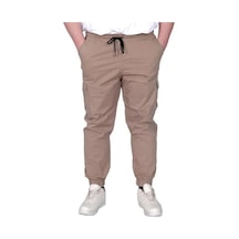Cüsseli Büyük Beden Erkek Pantolon Keten Kargo Jogger 21911 Cappucino Cappucino