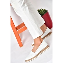Fox Shoes P555002503 Beyaz Hakiki Deri Günlük Kadın Ayakkabı Beyaz-hakiki Deri Beyaz