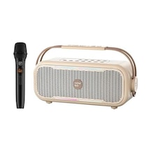 C1 100w Taşınabilir Rgb Bluetooth Hoparlör Mikrofonlu Karaoke Parti Speaker Bej
