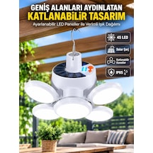 Solar Enerjili Katlanabilir Led Kamp Ve Bahçe Lambası Beyaz