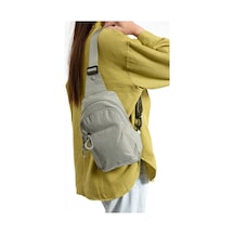 Baginn Body Bag Göğüs Çantası Paraşüt Kumaş Çok Cepli Bady Bag Sırt Çantası Hafif Yağmur Geçirmez Kumaş Bej